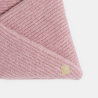 Snood croisé en maille tricot rose bébé fille