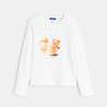 T-shirt à sequins magiques motif écureuil blanc Fille