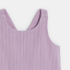 Robe à bretelles velours mauve bébé fille