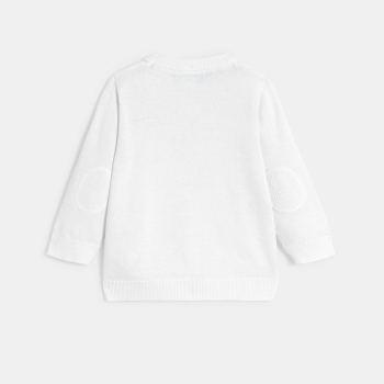 Gilet maille tricot blanc bébé garçon
