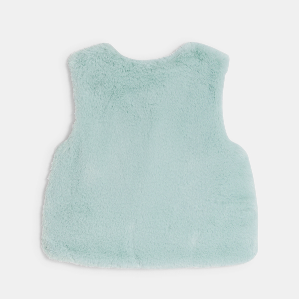 Boléro en fausse fourrure bleu fille