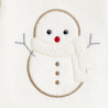 Pull maille tricot bonhomme de neige blanc bébé fille