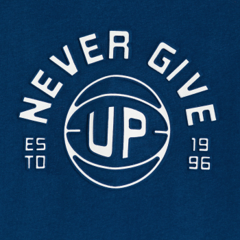 T-shirt à message bleu...