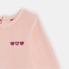Dors-bien velours cœurs rose bébé fille (lot de 2)