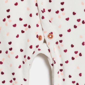 Dors-bien velours cœurs rose bébé fille (lot de 2)