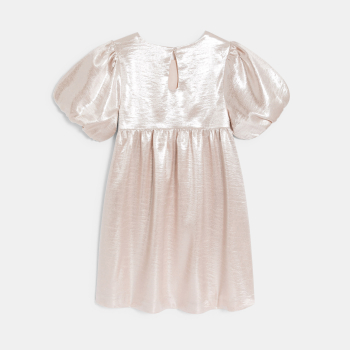 Robe effet métallisé rose nude Fille