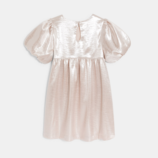 Robe effet métallisé rose nude Fille