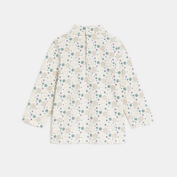 T-shirt manches longues col roulé beige bébé fille