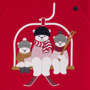 Sweat polaire ours rouge bébé garçon