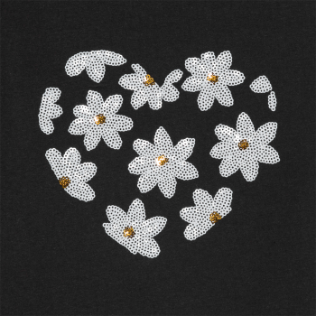 T-shirt motif en sequins noir Fille