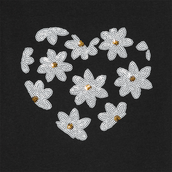 T-shirt motif en sequins noir Fille