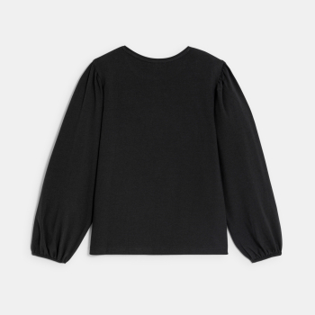 T-shirt motif en sequins noir Fille