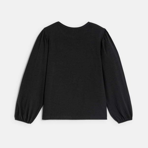 T-shirt motif en sequins noir Fille