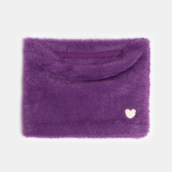 Snood en tricot poilu violet Fille