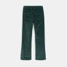 Pantalon flare en velours lisse vert foncé Fille