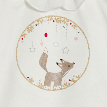 Blouse popeline renard blanc bébé fille