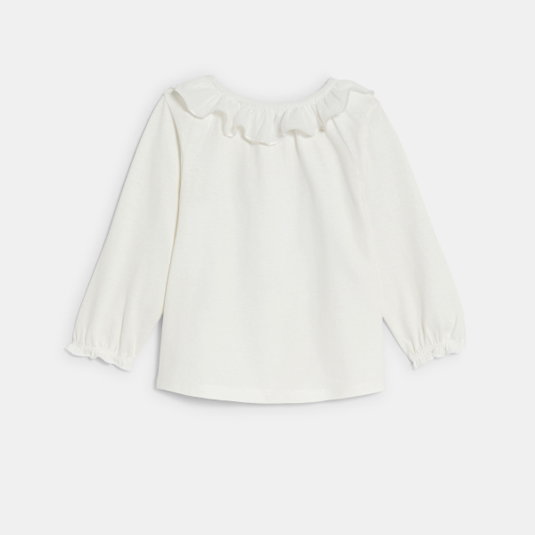 Blouse popeline renard blanc bébé fille