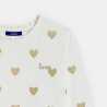 T-shirt blanc motif cœurs dorés Fille