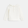 Pull maille tricot bonhomme de neige blanc bébé fille