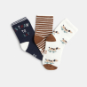 Chaussettes marron bébé garçon (lot de 3)