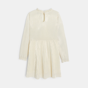 Robe de fête plissée couleur dorée Fille