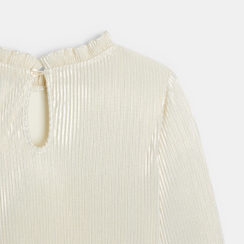 Robe de fête plissée couleur dorée Fille