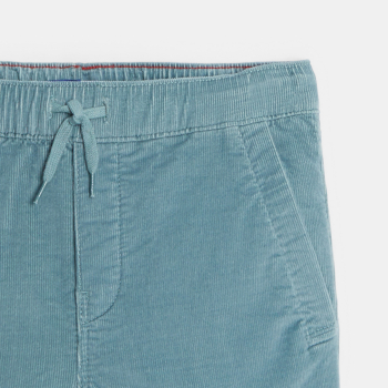 Pantalon cargo en velours côtelé bleu Garçon