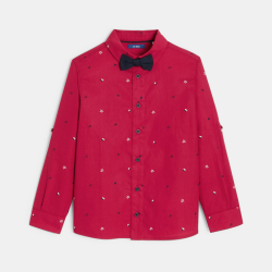 Chemise à motif rouge + nœud papillon Garçon