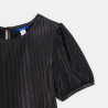 T-shirt plissé pailleté noir Fille