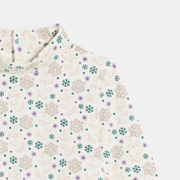 T-shirt manches longues col roulé beige bébé fille