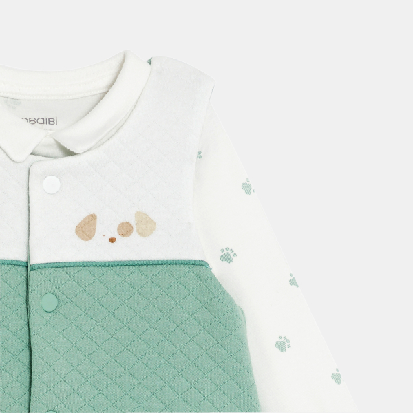 سالوبيت فاخر وبودي برسمة كلب باللون الأخضر للفتيان الرُضع