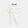 Dors-bien velours pingouin et gilet doux bleu bébé garçon