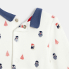 Dors-bien velours pingouin et gilet doux bleu bébé garçon