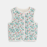 Veste sans manches réversible velours doublé fleur bleu bébé fille