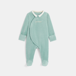 Dors-bien velours côtelé vert bébé garçon