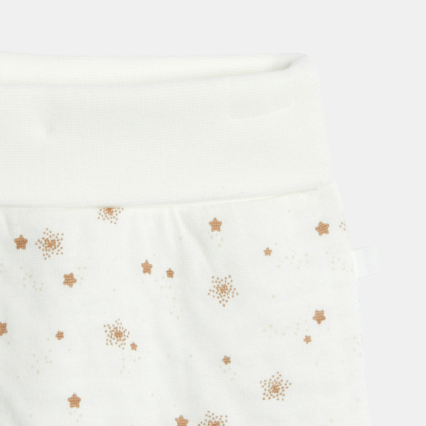طقم من 3 قطع من القطن مزينة برسوم النجوم، باللون الأبيض للمواليد الذكور