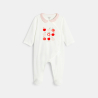 Dors-bien velours pommes blanc bébé fille