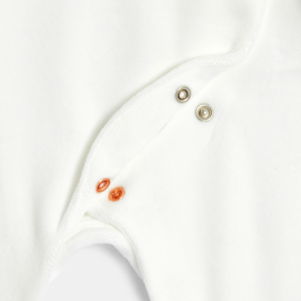 Dors-bien velours pommes blanc bébé fille