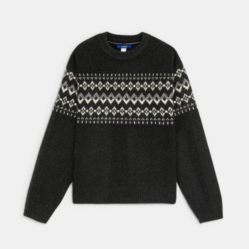 بلوفر بنقوش اسكندنافية أسود للأولاد