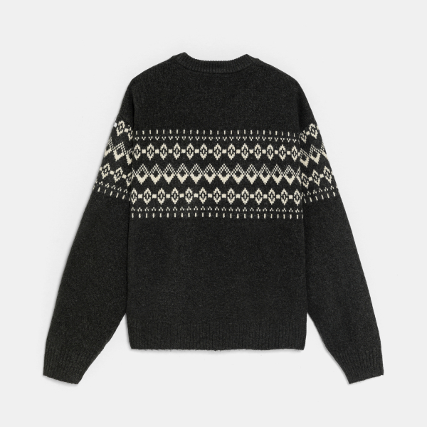 بلوفر بنقوش اسكندنافية أسود للأولاد