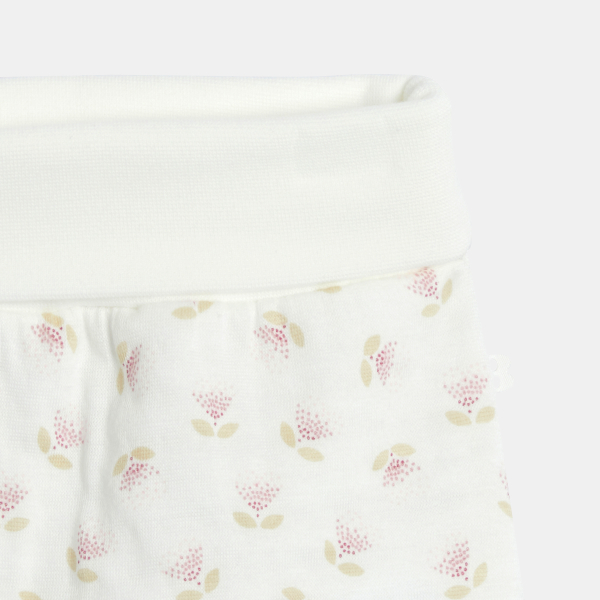 Ensemble 3 pièces fleuri rose naissance fille