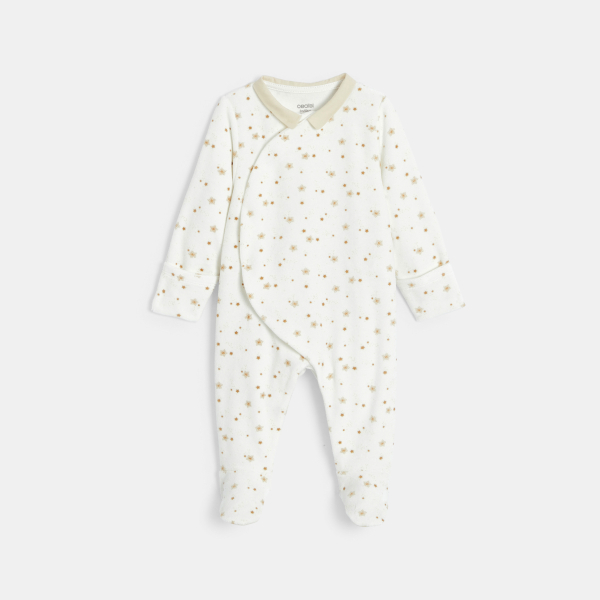 Dors-bien velours étoiles beige bébé garçon