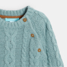 Pull maille tricot torsadé bleu bébé garçon