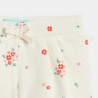 Pantalon molleton fleuri blanc bébé fille
