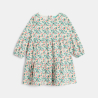 Robe fluide fleurie et legging vert bébé fille
