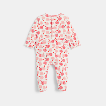 Dors-bien velours pommes rouge bébé fille