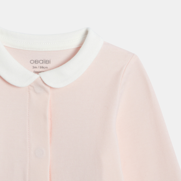 Ensemble 3 pièces fleuri rose naissance fille