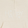 Sweat molleton à capuche brodé beige bébé fille