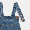 Salopette longue en jean bleu bébé fille