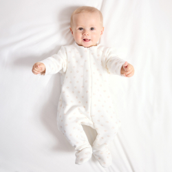 Surpyjama molleton hérisson blanc bébé mixte